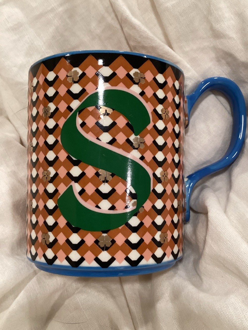 Fiesta Bistro Monogram Mug “S” from Anthroplogie NWOT